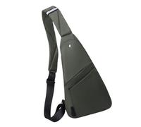 Men's Fashion Shoulder Chest Bag Water Resistant Crossbody Bag for Hiking Biking, Plaid Green, Bohemian