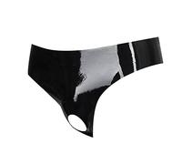 Men's Fashion Solid Color Leather Shorts Soft Sensual Underwear All-Season Comfort For All-Day Comfort, Providing A Smooth And Breathable Fit That Adapts To Your Body Shape Black