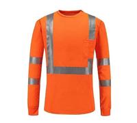 Men's Fashion Summer Reflective T-Shirt for Men High Visibility Long Sleeve Mesh Shirt Work Shirt with Pocket Emergency Doctor, orange, L