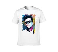 Men's Fashion T Shirts Bruno Mars American Singer R&B Pop Rock Hip Hop Music Crew-Neck t-Shirt White O Neck Tee