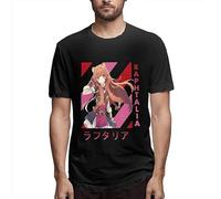 Men's Fashion T Shirts The Rising of The Shield Hero Raphtalia Short Sleeve T Shirt Men's Casual Style Clothes Twin Needle Sleeves and Hem Black L