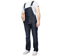 Mens Fashionable Denim Overall Dungarees | Enzo Designer Menswear - Dark Stonewash / 44"