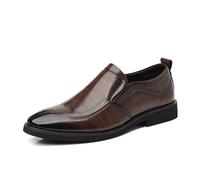 Men's Fashionable Loafers Oxford Slip-On Casual Business Dress Shoes Formal Wedding Banquet Driving,Brown,8.5 UK