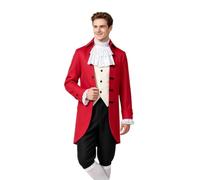 Mens Father Founder Patriotic Costume with Coat, Jacket and | Founder Costume for Revolution and Independence, Halloween Cosplay Historical Patriotic