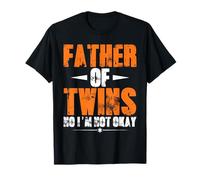 Mens Father Of Twins Daddy Of Twins Funny Father's Day Dad of Two T-Shirt
