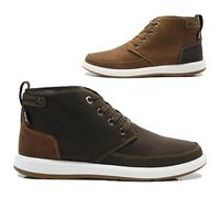 Mens Faux Leather Memory Foam Shoes - Comfort Sole for Easy Moving | Lightweight Lace Up Hi-Top Trainers UK | Classic Vintage (British Tan, UK Footwear Size System, Adult, Men, Numeric, Medium, 7)