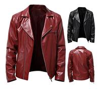 Men's Faux Leather Motorcycle Jacket Clearance Military Bomber Cargo Jackets Long Sleeve Windproof Coat Original Zip Biker Motorcycle Outwear Autumn Winter Jackets Vintage PU Windbreaker Coats