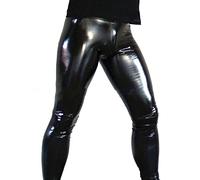 Mens Faux PU Leather Wet Look Tight Pants Leggings Long Trousers Night Club Party Black