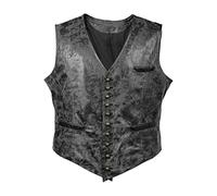 Men's Faux Snakeskin Waistcoat - Slim Fit Sleeveless Vest with Vintage Button Design, Unique Retro Snake Texture Fabric Gilet, Tailored Waistcoat for Standout Style and Sophisticated Looks