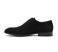 Men's Faux Suede Lace-Up Classic Formal Oxford Shoes - Black 8