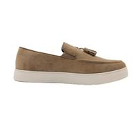 Mens Faux Suede Leather Tassel Sneaker Slip on Loafers Flat Sole Trainer Shoes [EL0869-BEIGE-40]