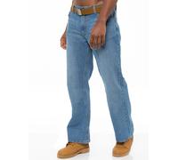 Men's FBM Boot Cut Denim Jeans with Branded Canvas Belt - Light Wash / 38W / Short (30")