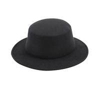 Men's Fedora Trilby Panama Classic Bowler Wool Felt Bush Western Jazz Gentleman's Hat - Wide Brim UV Protection Retro for Outdoor Cosplay HolidayBlack One Size