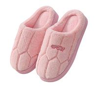 Men's Felt Slippers with Cork Sole Men's Slippers Closed Slim Cotton Shoes Open Back Winter Slippers Warm Lined Plush Slippers Wide Felt Slippers Fluffy House Slippers Warm, pink, 6 UK