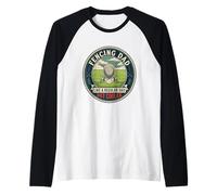 Mens Fencing Dad Fencer Sword Duel Athlete Father's Day Raglan Baseball Tee