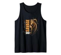 Mens Fierce Bear Gift Savage Dad Graphic Beast Design Tank Top