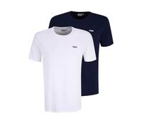 FILA Men's Brod tee/Double Pack T-Shirt, Bright White-Medieval Blue, XL