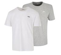 FILA Men's Brod Tee/Double Pack T-Shirt, Bright White-Light Grey Melange, XL