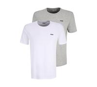 FILA Men's Brod Tee/Double Pack T-Shirt, Bright White-Light Grey Melange, XXL