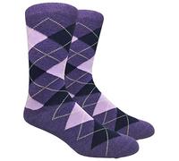 Men's FineFit Arygle Dress Trouser Socks Assorted Colors - You Choose! (Heather Purple), Purple, One Size