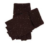 Dents Mens Lymington Fingerless Knitted Gloves - Chocolate Brown