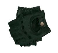 Men's Fingerless Leather Driving Gloves - BRITISH RACING GREEN / L