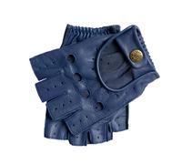 Men's Fingerless Leather Driving Gloves - ROYAL BLUE / S