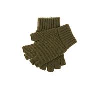Men's Fingerless Tuckstitch Knitted Shooting Gloves - OLIVE / S