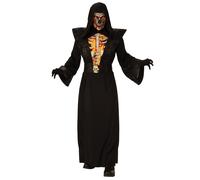 Bristol Novelty 301585XL Fiery Skeleton Reaper Adult Costume, Men, Black, XL Halloween Halloween