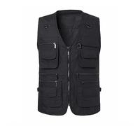 Mens Fishing Vest Utility Shooting Safari Travel Vest with Multi-Pockets Poplin Outdoors Sports Work Vest Lightweight Outwear Big and Tall