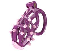 Men's Fitness Cage Safety Cage (Curved Rings), Pink Silicone Spikes Removable, Strength Exercise Accessories (UKA149) (C5Z)