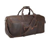 Men's Fitness Hand Duffel Bag Cowhide Handbag Multi-Functional Large Capacity Single Shoulder Duffel Bag