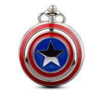 Mens Five-Pointed Star America Pocket Watch Quartz Movement Steampunk Fob Watches for Man Gifts, bronze, Casual