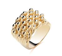 Men's Five Row Keeper Ring, 18ct Yellow Gold on Sterling Silver, Size R-Z+3 (Z)