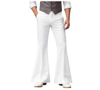 Mens Flared Pants Bell Bottom Pants 70s Disco Flared Slim Trousers 60s 70s Mens Retro Stylish Trousers for 1960's Fancy Dress, Theme Parties, Festivals, Daily Casual Wear, Adult Dress Up Costumes