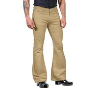 Men's Flared Trousers 70s Carnival Disco Trousers 60s 70s Bell Trousers Vintage Chinos Trousers Bell Bottom Trousers Outfits Flared Trousers for Men Retro Flared Trousers, khaki, M