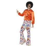 Mens Flared Trousers Fancy Dress 60s 70s Retro Disco Party Hippie Adults