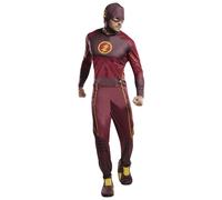 Mens Flash Costume DC Universe Comics Superhero Fancy Dress Party Outfit Rubies