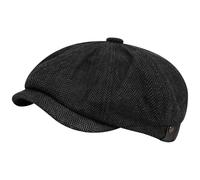 Men'S Flat Cap, Black Herringbone Beret Hat, Acrylic Fiber Newsboy Cabbie Cap, Classic, British Retro Painter Hat, Warm Winter