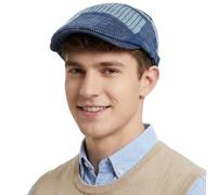 Mens Flat Cap Cotton Mens Flat Caps Beret Gatsby Ivy Mens Flat Caps for Men UK Newsboy Cap Adjustable Lightweight Peaky Blinders Hat Unisex for Spring Autumn (UK, Alpha, One Size, M, Light Blue)
