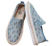 Men's Flat Espadrilles,Men's Slip On Casual Flat Espadrilles,Mens Canvas Slip Ons Pumps,Shock Absorbing,Easy to Put On and Take Off,for Beach Or After Get Off Work and Entertainment Blue