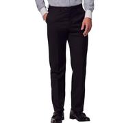 Men's Flat-Front Dress Pants with Hidden Expandable Waistband, Wrinkle-Free Stretch Suit Slacks for Men - Classic Fit, Black, 30W x 32L