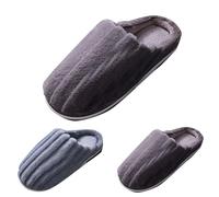 Mens Flat Mule Slippers Mens Warm Slippers Autumn Home Slipper Winter Bedroom Slipper Warm Memory Foam Sliders Indoor Bathroom Shoes Plush House Shoes For Cold Weather Comfy Anti-Slip Sliders
