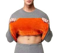 Mens Fleece Crew Neck Sweatshirt Sherpa Lined Thermal Long Sleeve Top Casual Winter Warm Pullover Jumper Thickened Workwear, Grey, 4XL