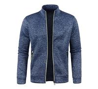 Men's Fleece Full Zip Up Sweatshirt Mock Neck Bomber Jackets Lightweight Athletic Casual Windbreaker Baseball Sports Hiking Jacket Outwear with Zip Pockets Big and Tall