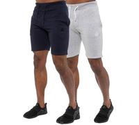 Mens Fleece Gym Shorts | Enzo Designer Menswear 2 Pack - Navy/Grey / S