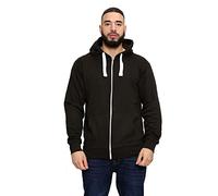 Mens Fleece Hoodie Gym Sports Workwear Casual Zipper Jacket Joggers Hoody Sweatshirt Plain Overhead Hooded Top Black L