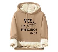 Mens Fleece Hoodies Clearance,Yes I'm Always Freezing Hoodies for Men UK Today's Deals,Padded Lined Sherpa Wool Hooded Sweatshirt Winter Soft Comfoty Warm Plush Pullover Sweater Jumpers S-3XL