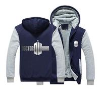 Men's Fleece Hoodies for Doctor Who Autumn Winter Coats Warm Thick Pullover Full Zip Sweatshirt Hooded Jackets Long Sleeve Outerwear Tops-B||3XL