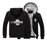 Men's Fleece Hoodies for Doctor Who Autumn Winter Coats Warm Thick Pullover Full Zip Sweatshirt Hooded Jackets Long Sleeve Outerwear Tops-D||5XL